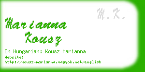 marianna kousz business card